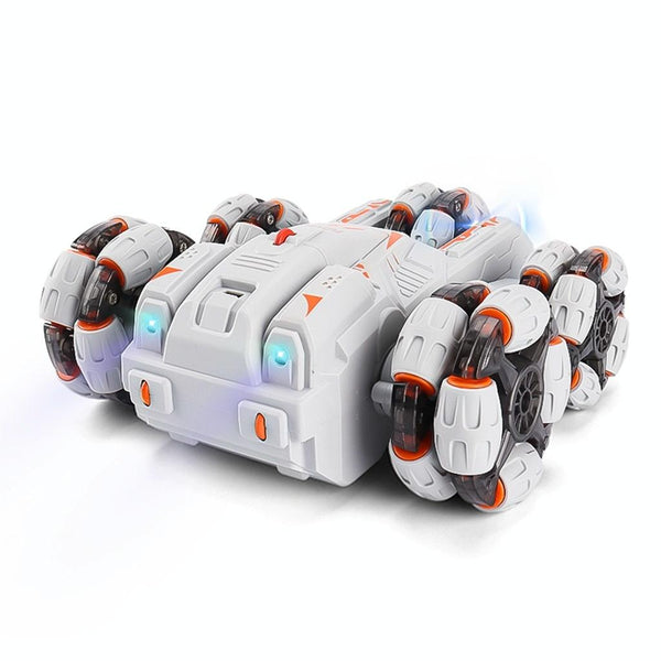 JJR/C JC05 Five Wheel Colorful Light Swing Arm Stunt Drift Car, Specification:Dual Control(Grey)