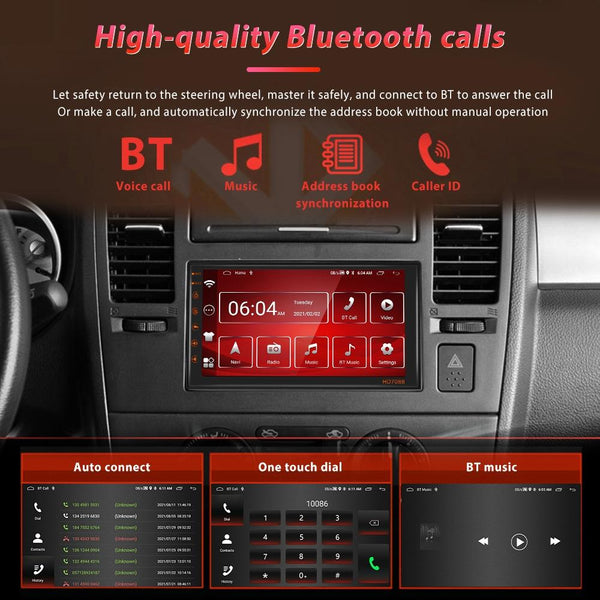 A2769 7 Inch Android Navigation WIFI Version 2+16G Vehicle Machine Central Control Large Screen, Spec: Standard+12Lights Camera