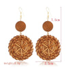 E2002-12 Ear Hook Deep Cake Bamboo Vine Handmade Woven Earrings Bosomia Style Earrings
