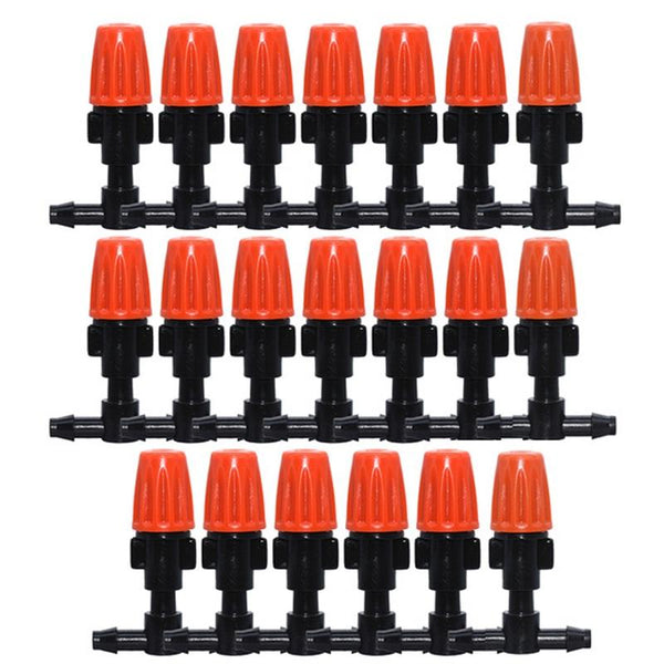 20pcs TF-118 Gardening Irrigation Drip Irrigation System Set Accessories Both Sides Connection 4/7mm Capillary (Orange)