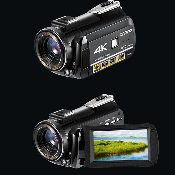 ORDRO AC3 3.1 inch IPS Screen 4K Full HD 13MP Night Vision WiFi Live Camcorder DV Digital Camera, Style:Standard+ Microphone +Fill Light(Black)
