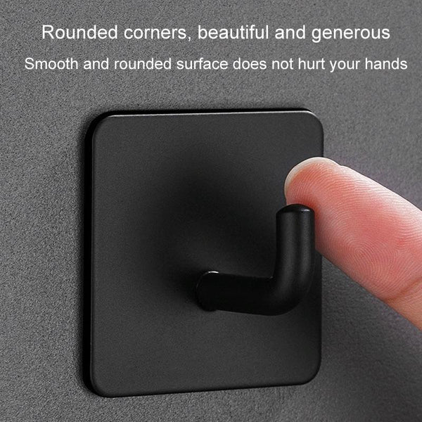 2pcs Stainless Steel Hooks Kitchen Bathroom Storage Behind Door Hooks With Adhesive, Style: Square White