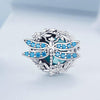 BSC742 S925 Sterling Silver Dragonfly Around Garland Zircon Bead Bracelet