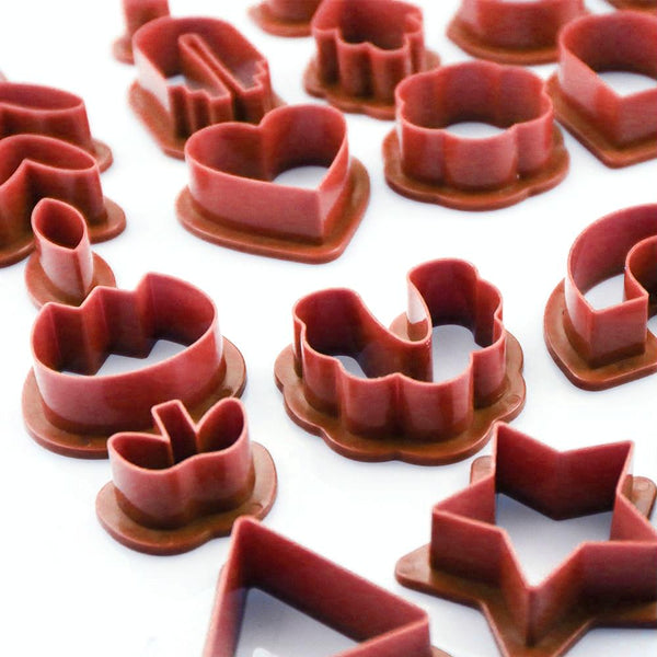 24 In 1 DIY Clay Earrings Molds DIY Handmade Clay Cutter Handmade Jewelry Molds(Beige Orange)