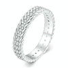 BSR353 S925 Sterling Silver Geometric Twist Plated Plated Zircon Ring(No.7)