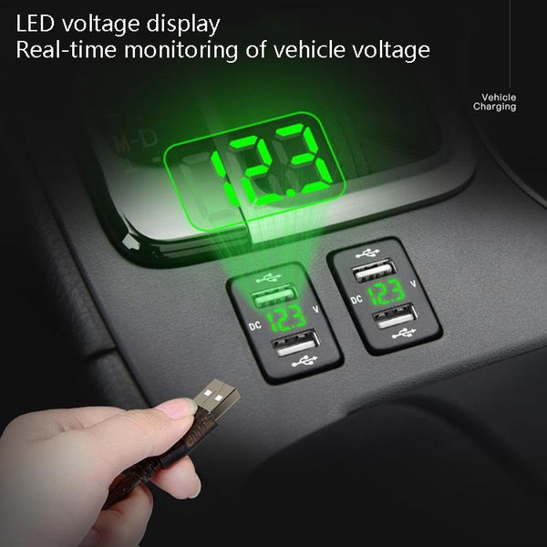 Car Charger Original Hole Non-Destructive Modification Of Dual Usb Car Charger With Line Suitable For Toyota(FTWU Blue Light)
