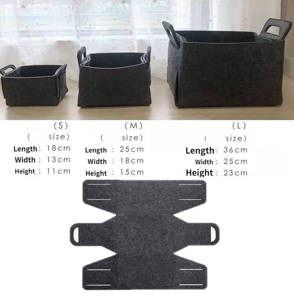 Home Clutter Felt Folding Storage Baskets, Size: Small(Brown)