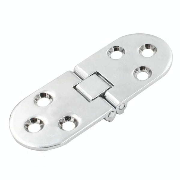 Cabinet Door Folding Hinge Thickened Zinc Alloy Half Round Table Flip Hinge, Color: Silver