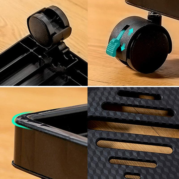 Computer Host Bracket Desktop Chassis Mobile Tray Base Heightening Rack with Pulley, Spec: Straight Wheel