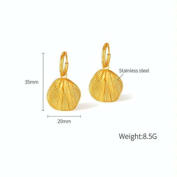OPK GE912 1pair Vintage Geometric Stripes Design Sense Temperament Stainless Steel Earrings