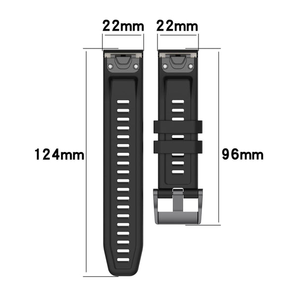 For Garmin Fenix 6 Pro GPS Metal Buckle Solid Color Silicone Watch Band(Black)