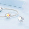 BSC737 S925 Sterling Silver Illusion Heart Charm Beads Glass Bracelet Beads