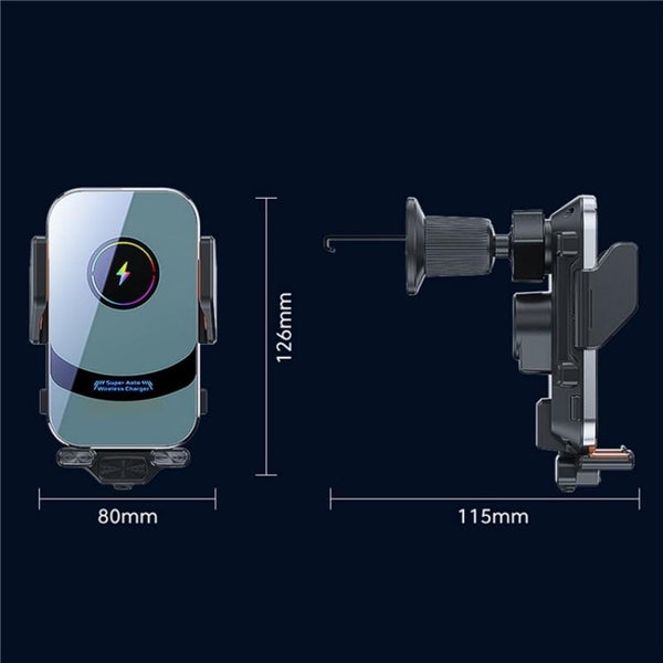 X16 Car Smart Sensor Phone Holder Magnetic Phone Mount Automatic Wireless Charger(Tarnish)