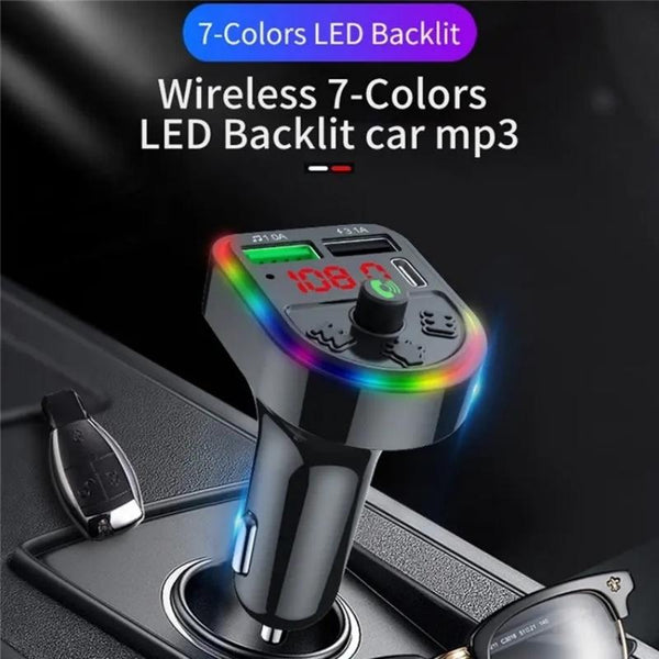 F21 PD + USB Car Charger Bluetooth Car Adapter Handsfree Call FM Transmitter MP3 Music Player