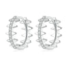 BSE770 Sterling Silver S925 Rivet Plated Platinum Zircon Earrings