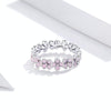 S925 Sterling Silver Pink Wreath Women Ring, Size:8