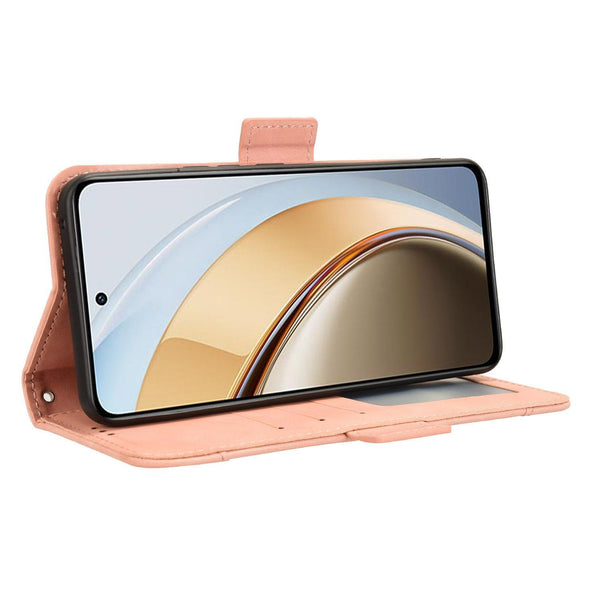 For vivo V40 Lite 4G / 5G IDN Skin Feel Calf Texture Card Slots Leather Phone Case(Pink)