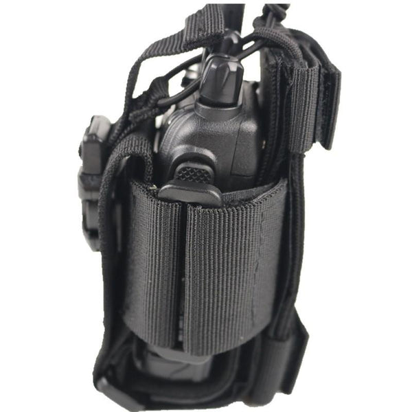 Outdoor Walkie Talkie Bag Mobile Phone Bag Mini Waist Bag Free Size(Black)