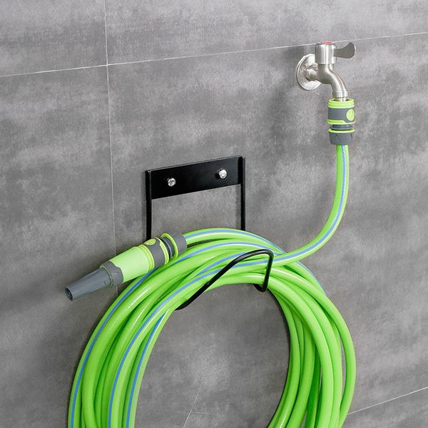 Stainless Steel Hose Storage Holder Garden Home Car Wash Faucet Hose Storage Hook, Model: Wall-mounted (White)