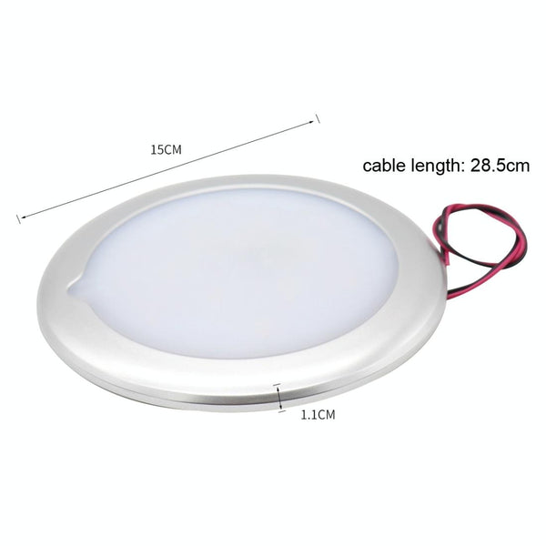 DC 9-30V 4.5W 3000-3300K IP67 Marine RV Dimmable 150mm LED Dome Light Ceiling Lamp, with Touch Control (White Light)