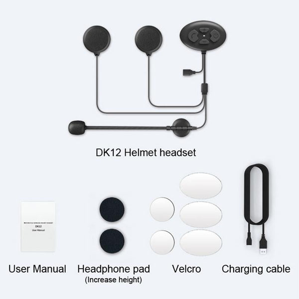 Dier DK12 800m Helmet Wireless Bluetooth Headset 5.0 Waterproof Double Motorcycle Call Headset With Intercom Function