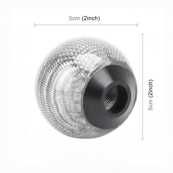 Universal Vehicle Car Shifter Cover Manual Automatic Carbon Fiber Ball Gear Shift Knob (Silver)