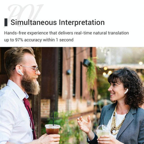 M6 Multi-country Mutual Translation Smart Bluetooth Translation Earphone Supports 127 Languages (Black)