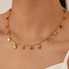 OPK GX2429 Colorful Dopamine Zirconia Small Accessories Stainless Steel Collarbone Chain