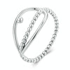 SCR905 S925 Sterling Silver Fake Three Layers Round Peas Ring(No.6)