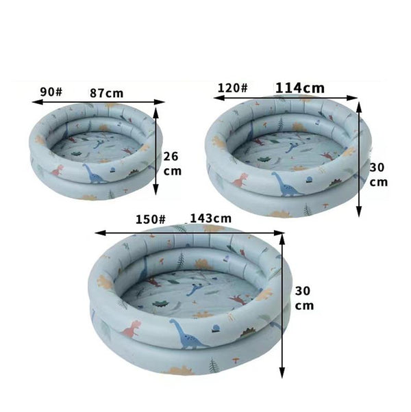 Baby Swimming Round Pool Summer Kids Water Toys Inflatable Bath Tub, Size: NO.150(Beige Dinosaur)