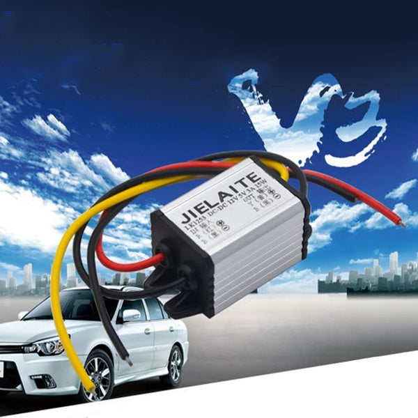 JIELAITE LK1253 15W Aluminum Alloy Intelligent Protection Waterproof Car Power Converter(12V to 5V/3A)