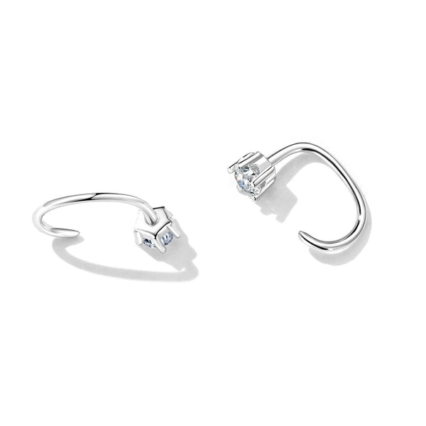 S925 Sterling Silver Sparkling Ear Hook Women Earrings