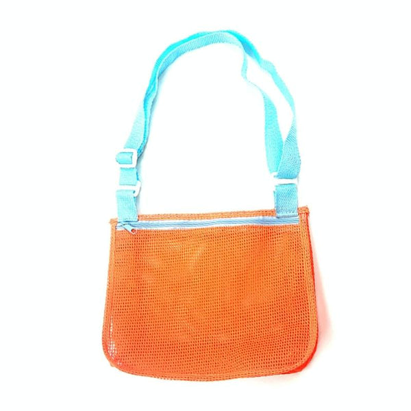 Children Shell Collection Bag Beach Toys Organizer Storage Bag(Orange Lake Blue)