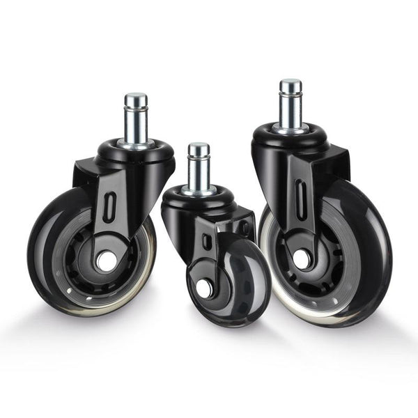 Furniture PU Universal Plug Caster Office Chair Mute Wheel, Size: 2.5 Inch
