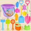13pcs/Set Children Beach Toys Set Large Sand Shovel Bucket Sand Digging Tools Hourglass, Color: Purple Lace Barrel