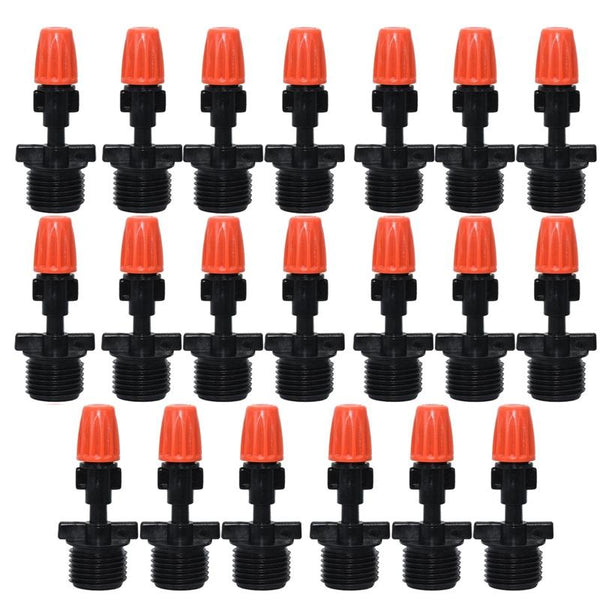 20pcs TF-118 Gardening Irrigation Drip Irrigation System Set Accessories Four Base Spray Head (Orange)