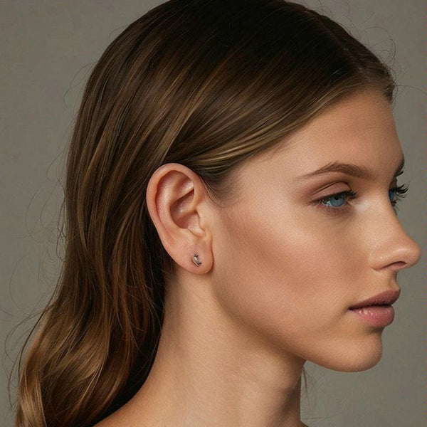 S925 Sterling Silver Platinum-plated Heart-shaped Puzzle Earrings(SCE1770)