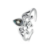 S925 Sterling Silver Vintage Iris Open Adjustable Ring(SCR1016-E)