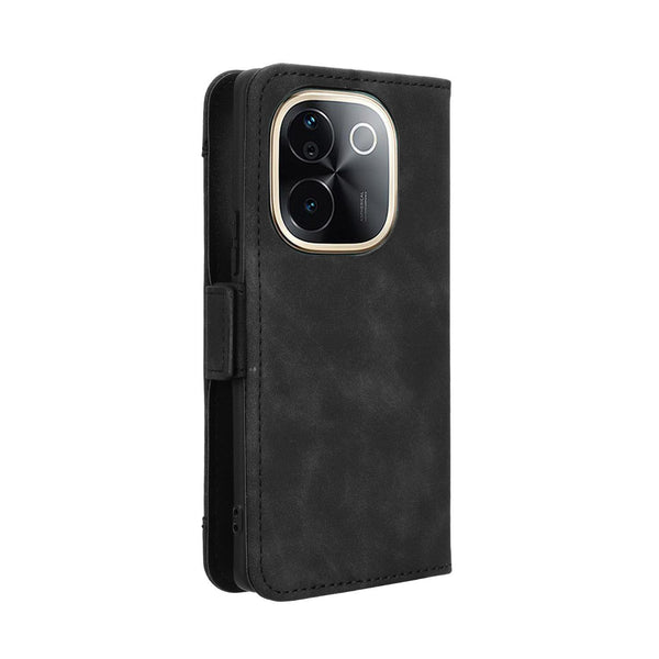 For vivo T3 Pro 5G / iQOO Z9S Pro 5G Skin Feel Calf Texture Card Slots Leather Phone Case(Black)