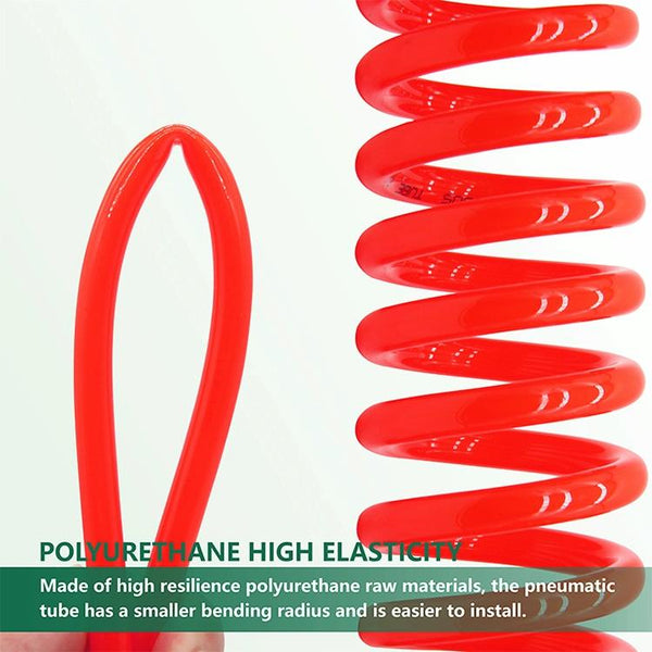 LAIZE Compressor Air Flexible PU Spring Tube with Connector, Specification:12x8mm, 15m