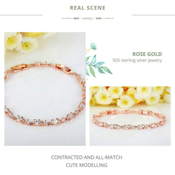 Women Shining Cubic Zircon Crystal Jewelry Bracelet(silver)