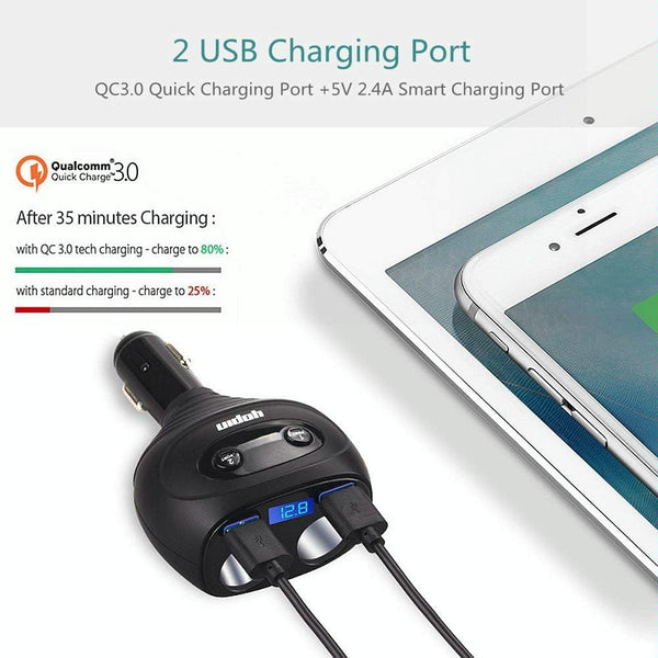 Yopin GC-13 Ordinary Version 5 In 1 Rotatable Dual USB Multifunctional Car Charger