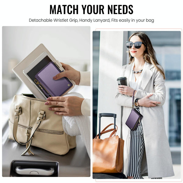 CaseMe-Me60 Multi-functional Anti-theft Swipe Passport Wallet(Purple)