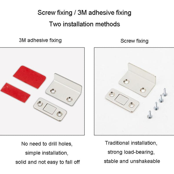 90 Degree No-Punch Invisible Door Suction Thin Section Wardrobe Sliding Door Magnetic Suction(Silver)