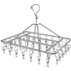 Square Socks Drying Hanger Stainless Steel Multifunctional Windproof Drying Rack, Style: 40x30cm 40 Clips