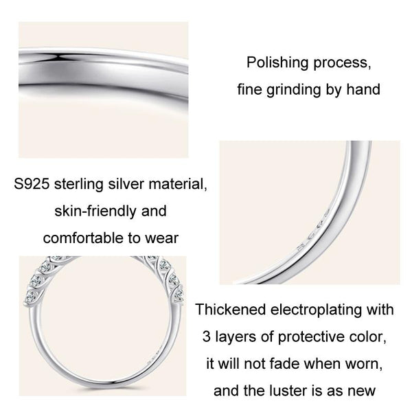 MSR014-A Sterling Silver S925 Plated Plated Row Moissanite Ring(No.9)