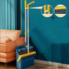 Broom And Dustpan Set With Double-Sided Tooth Scraping, Style: Snap Blue
