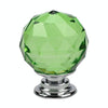 30mm K9 Plated Transparent Glass Crystal Spherical Single Hole Drawer Handle(Green)