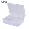 10pcs Rectangle Plastic Transparent Storage Box With Lid Dustproof Earring Ring Jewelry Storage Box, Size: 6.7x4.9x2.3cm