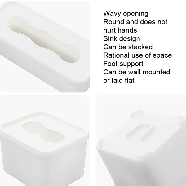 Wall Mounted Large Opening Gloves Mask Small Object Storage Box, Style: Large Square